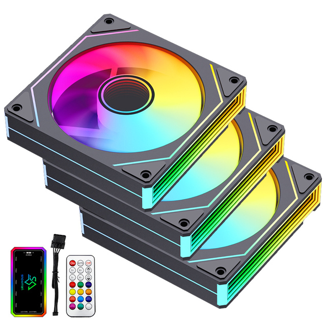 120mm RGB Fan Infinity Mirror Reverse Airflow 12V 4Pin PWM PC Case Fan OEM Customized Powerful Cooling for Gaming Computers
