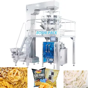 automatische stickstoff-verpackungsmaschine für kartoffelchips gepolsterter snack lebensmittel gewichtung vertikale ffs-verpackung snack-maschine