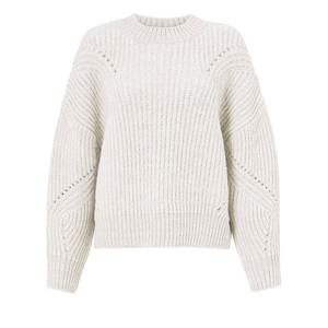 Suéter Feminino de Inverno Casual Oversize em Algodão e Cashmere com Ombro Caído Estilo Coreano - Product Image 3