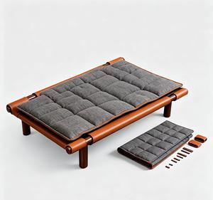 OEM Custom Luxury Pet <b>Bed</b> Wholesale Solid Wood <b>Frame</b> <b>Raised</b> Waterproof Leather Dog Cat <b>Bed</b> <b>for</b> Home Use - Product Image 1
