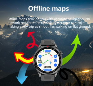 Reloj Inteligente Deportivo DF F7G para Hombre, Monitor de Ritmo Cardíaco, Mapa Fuera de Línea, Altímetro, Barómetro, Monitor de Salud, Resistente al Agua IP68, Control por Voz - Product Image 3