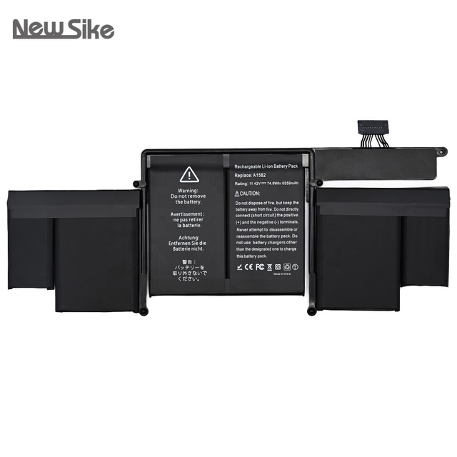 11.42V 74.9WH A1582 Brand New Wholesales Replacement Battery for Macbook Pro 13 Inch A1502 2015Year A1582 Laptop Battery