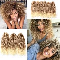 Extensions de cheveux synthétiques Marlybob pour tresses au crochet, teintes et thermo-fixables à l'eau chaude, pour femmes noires