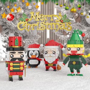 Set <span class=keywords><strong>di</strong></span> Costruzioni Natalizie da 493 Pezzi con Babbo Natale, Pinguino, Schiaccianoci e Elfo - Giocattolo Costruibile Fai-da-te 4-in-1 per Bambini - Product Image 6