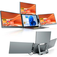 Moniteur portable Eimio 15,6 pouces IPS à triple écran pour ordinateur portable PC1080p, interface Type-C, Plug and Play, extension d'écran pour ordinateur portable Windows, OEM