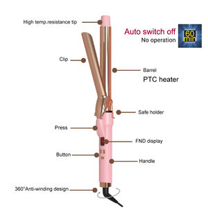 CE ROHS 1 1/2 Zoll Professional LCD <span class=keywords><strong>Extra</strong></span> lange Keramik Titan beschichtung Fass Lockens tab Lockens tab Lockens tab Haar Locken wickler - Product Image 4