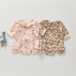 Pakaian Renang Bayi Perempuan, 1 Potong 2-buah Lemon Kecil Cetak Bunga Selempang Bayi Balita Bayi Perempuan Bikini Baju Monyet Balita - Product Image 2