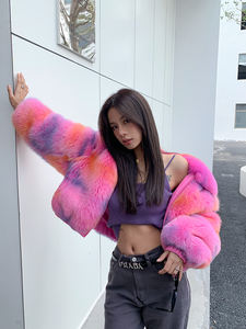 QIUCHEN <span class=keywords><strong>เสื้อ</strong></span>แจ็กเก็ตบอมเบอร์สีม่วง,<span class=keywords><strong>เสื้อ</strong></span>โค้ท<span class=keywords><strong>ขน</strong></span>สัตว์แ<span class=keywords><strong>ฟ</strong></span>ชั่นผู้หญิ<span class=keywords><strong>ง</strong></span>สีรุ้งสมจริงสำหรับฤดูหนาวปี QC21081 - Product Image 3