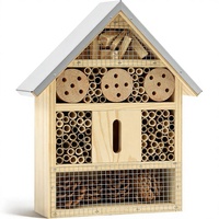 Nouvel hôtel à insectes multifonctionnel pour abeilles, papillons et autres pollinisateurs de jardin, en bois de pin durable