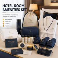 Set de Regalo de Bienvenida para Habitación de Hotel, Bata con Logotipo Personalizado, Pantuflas, Botellas Dispensadoras para Cuidado Personal, Botella de Agua, Toalla para Artículos de Hospitalidad
