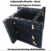 Coffrage en plastique réglable au design contemporain pour la coulée de colonnes carrées en béton, réutilisable