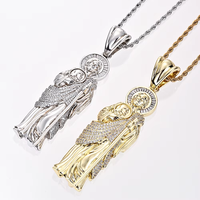 Collier pendentif en forme de cœur en cristal de glace, plaqué or, plaqué argent, plaqué rhodium, chaîne en laiton avec zircon, bijoux hip-hop