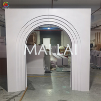 Arche de fond de scène de mariage multicouche en PVC+acrylique blanc 240x240cm, panneau mural décoratif pour événements