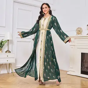 थोक सुंदर हूडेड एमीराटी कढ़ाई फैशन इस्लेमानिक मोरोक्को शैली के मॉडल और लड़कियों के बेल के लिए हिजाब