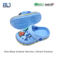 Zuecos EVA Ligeros Antideslizantes para Niños, Personalizados OEM, con Dijes de Dinosaurio y Tiburón, Chanclas de Playa a Rayas para Verano