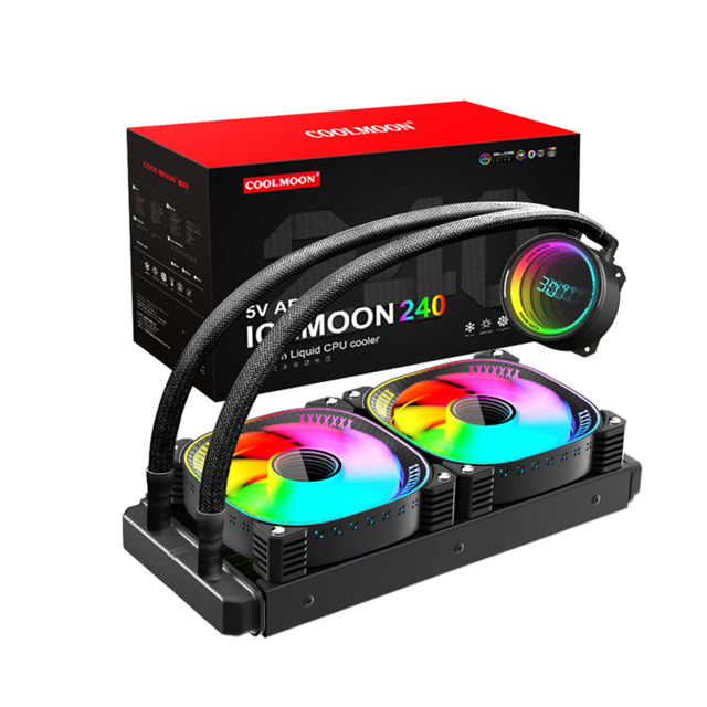 2024 COOLMOON New PC Gaming Water CPU Cooler High Performance 240mm Liquid Cooler 5V ARGB Computer Cooler CPU in Stock