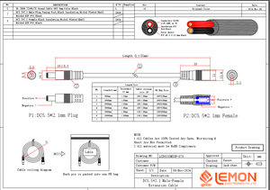 CCTV đen trắng DC mở rộng dây 5.5*2.1mm 5.5*2.5mm Nam để nữ Thùng cắm DC cáp điện - Product Image 5
