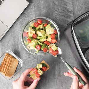 Contenitore speciale per pranzo Bento Box in vetro per impiegati a strisce verticali forno a microonde accessorio per la conservazione della cucina - Product Image 6