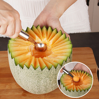 Kingwise Custom Logo Rvs Fruit Carving Tools Apple Meloen Corer Digger 5 Stuks Vleesmessenset
