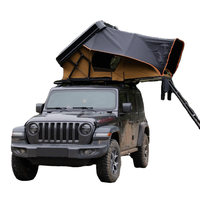 Tente de camping pour voiture d'extérieur pour 3-4 personnes avec toit en aluminium et accessoire d'échelle, grande taille, coque rigide supérieure, type de renfort droit