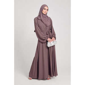 <span class=keywords><strong>Parapluie</strong></span> Abaya fermée avec poignets élastiqués French Mauve Premium Modest Sets - Product Image 4