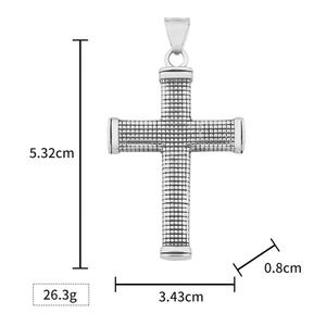 Collier pendentif croix en acier inoxydable IP poli miroir, bijoux religieux vintage en titane - Product Image 5