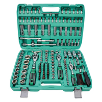 Coffret d'outils mécaniques durable de 172 pièces avec douilles de 1/4, 3/8, 1/2 pouce et clé à cliquet à 72 dents