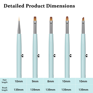 Oferta Especial: Kit de 5 Pinceles de Uñas Acrílicas Retráctiles Patentados, Pincel Plano para Gel, Pincel Portátil para Arte de Uñas, Ideal para Viajes y Salones - Product Image 5