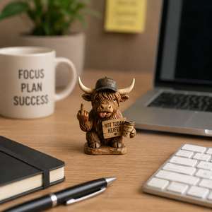 Figurine de <span class=keywords><strong>vache</strong></span> des Highlands miniature tendance en résine, décoration de bureau amusante, cadeau original - Product Image 5