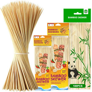 Brochettes en bambou naturel personnalisables, jetables, résistantes à la chaleur, polies pour barbecue, foyer, camping, shish <span class=keywords><strong>kebab</strong></span>, hot-dog, grill <span class=keywords><strong>ouvert</strong></span> - Product Image 2