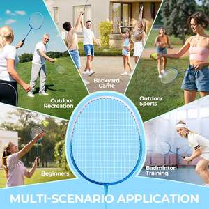 Ensemble de raquettes de <span class=keywords><strong>badminton</strong></span> légères G5 comprenant 2 raquettes et 1 sac de transport, <span class=keywords><strong>kit</strong></span> de <span class=keywords><strong>badminton</strong></span> pour <span class=keywords><strong>jeu</strong></span> en plein air, pour adultes, familles et débutants - Product Image 4