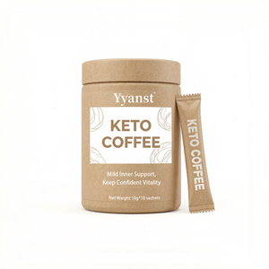 Café Instantáneo Cetogénico con Mezcla de Plantas Naturales, 10g*10 Sobres, Frasco de Papel Kraft Ecológico, Impresión de Línea de Granos de Café, OEM, Personalizado, Cartón a Granel - Product Image 1