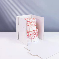 Caja para Pastel Cúbica Alta de Cartón Corrugado Blanco al por Mayor con Ventana, Diseño Plegable, Resistente, Desechable, con Laminado Mate, para Empaque de Alimentos