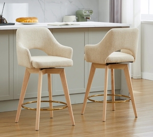 Tabourets <span class=keywords><strong>de</strong></span> <span class=keywords><strong>bar</strong></span> modernes <span class=keywords><strong>et</strong></span> bon marché en <span class=keywords><strong>beige</strong></span>, <span class=keywords><strong>tabouret</strong></span> <span class=keywords><strong>de</strong></span> <span class=keywords><strong>bar</strong></span> rembourré en lin avec dossier creux <span class=keywords><strong>et</strong></span> pieds en <span class=keywords><strong>bois</strong></span> pour cuisine, <span class=keywords><strong>bar</strong></span>, café - Product Image 1