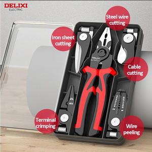 DELIXI Electric 5 1 Steel OEM Industrial Grade Manual Tool Set Multifunctional Electrician Needle <strong>Nose</strong> Plier Wire Stripping - Product Image 4
