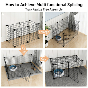 Paneles de Malla Metálica para Jaula de Mascotas, Jaula para Gatos con Puerta Completamente Abrible, Valla para Perros Pequeños - Product Image 2