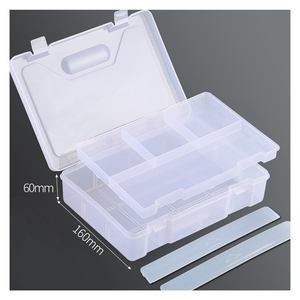 Artecho cheap wholesale plastic clear 2-layer organizer storage box,pencil brush organizer for stationery art ornaments storage