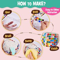 Hadiah Dekorasi Rumah Seni Buatan Tangan-DIY Ubin Mosaik Kaca Warna Campuran Perlengkapan Mosaik Vas Kayu Hadiah Unik untuk Pecinta Bunga
