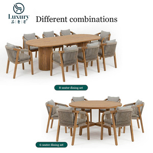 Set <span class=keywords><strong>di</strong></span> Tavolo Lungo e Sedie da <span class=keywords><strong>Giardino</strong></span> in Teak su Misura, Elegante Set da Pranzo in <span class=keywords><strong>Legno</strong></span> <span class=keywords><strong>per</strong></span> Esterni - Product Image 2