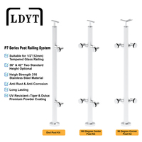 Kits de Postes para Barandillas Serie P7, 36 y 42 Pulgadas de Altura, Acero Inoxidable 316 de Alta Resistencia, Kits de Postes Centrales, Esquineros y Extremos para Terrazas, Escaleras y Balcones