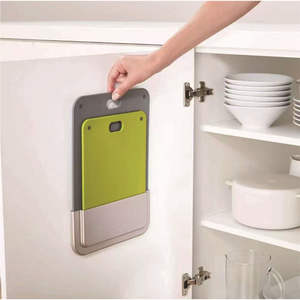 Planche à découper rectangulaire double face en plastique à fixer au mur, facile à nettoyer, pour la cuisine et les légumes. - Product Image 3