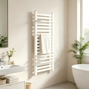 <span class=keywords><strong>Radiateur</strong></span> à serviettes blanc moderne pour salle de bain, support mural chauffant pour serviettes, compatible avec système de <span class=keywords><strong>chauffage</strong></span> <span class=keywords><strong>central</strong></span> - Product Image 3