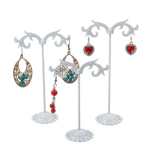 Lot de 3 présentoirs à bijoux en métal pour boucles d'oreilles, support de présentation blanc/marron/noir/argenté pour boucles d'oreilles en cristal - Product Image 2