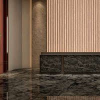 Panneau composite en marbre noir brillant doré 2820x1220mm, revêtement mural en pierre ultra-mince