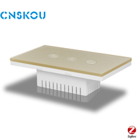 Interrupteur tactile intelligent pour volet roulant, compatible Wi-Fi et Zigbee, avec télécommande filaire, en verre trempé, norme US/AU, pour maison connectée Ewelink Life