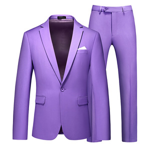 Men's Bright Color Slim Fit Tuxedo Suit - White, Yellow, Lavender, Blue Wedding Groom Suit, X-Large, Jacket Only - View #6