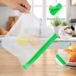 Sacs de congélation réutilisables en PET de qualité alimentaire pour sandwichs, compatibles lave-vaisselle, étanches, personnalisables pour mariner les viandes, repas de voyage, modernes - Product Image 6