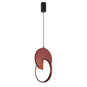 Luminaire suspendu LED minimaliste nordique moderne avec cadre en fer doré et fixation au plafond par câble, décoration intérieure pour salon - Product Image 1