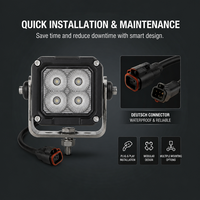 Lampe de travail LED 40W pour excavatrice, chargeuse, bulldozer, engins de construction 12V 24V