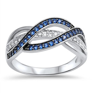 Anillo de dedo índice con líneas geométricas entrelazadas para mujer, joyería de moda estilo Hip Hop - Product Image 1